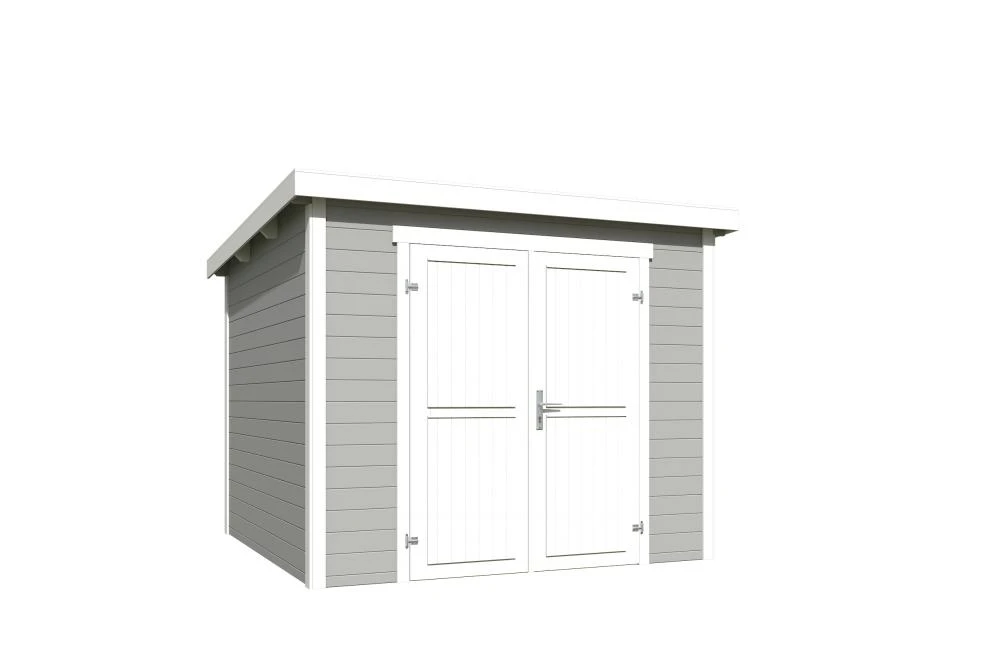 Outdoor Life Blokhut Mila 250 x 250 cm Platinum Grey-Wit - Afbeelding 2